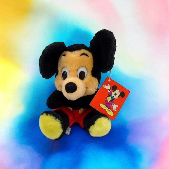 Vintage Walt Disney Mickey Mouse Bean Bags Plush w/Tags Handcrafted Stuffed Toy - Picture 1 of 13